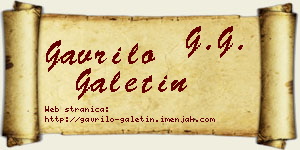 Gavrilo Galetin vizit kartica